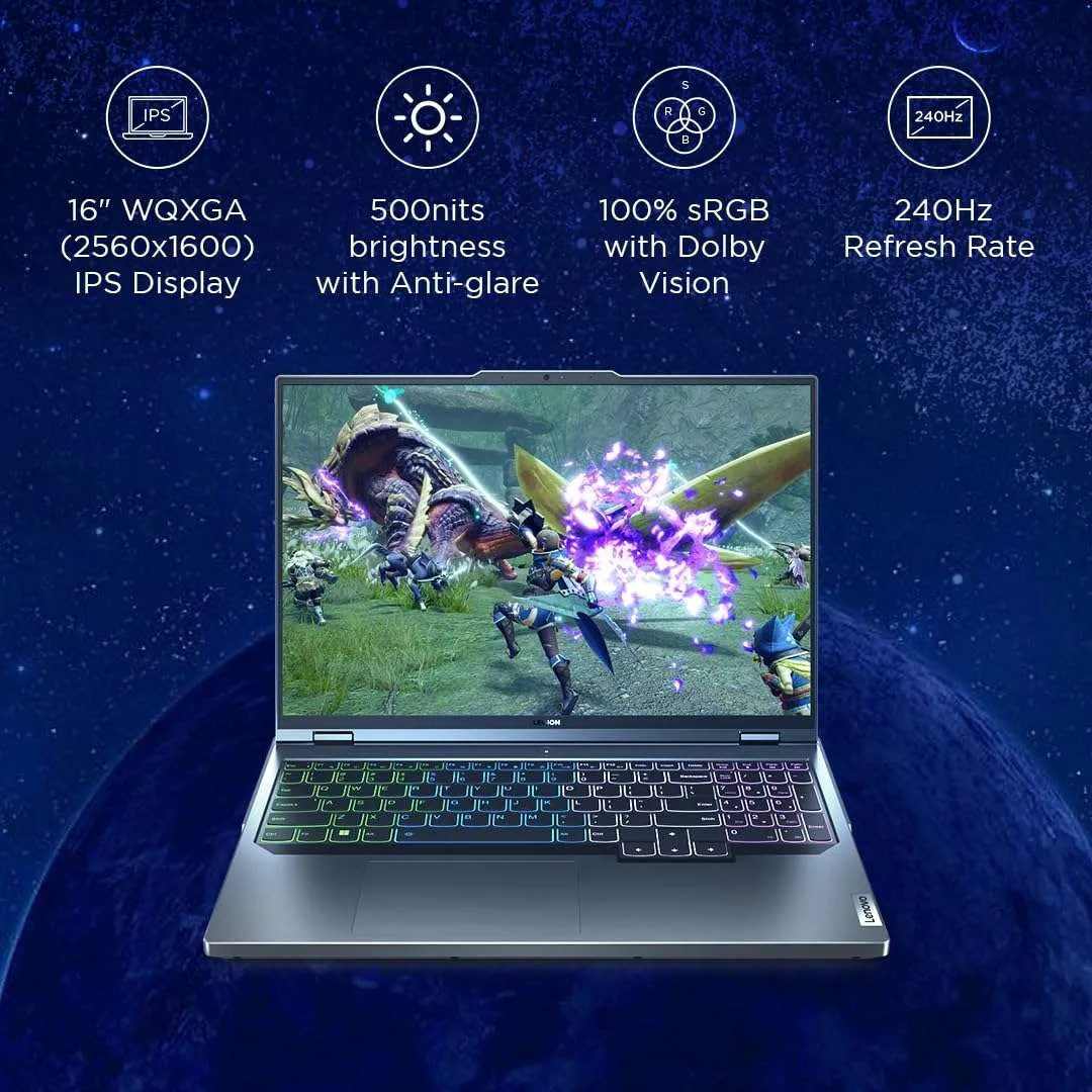 Lenovo Legion Pro 5 AMD Ryzen 7 7745HX 16" (40.64cm) WQXGA-IPS 240Hz 500Nits Gaming Laptop (16GB/1TB SSD/Win 11/Office 2021/NVIDIA RTX 4060 8GB/Alexa/3 Month Game Pass/Onyx Grey/2.5Kg) - Image 7