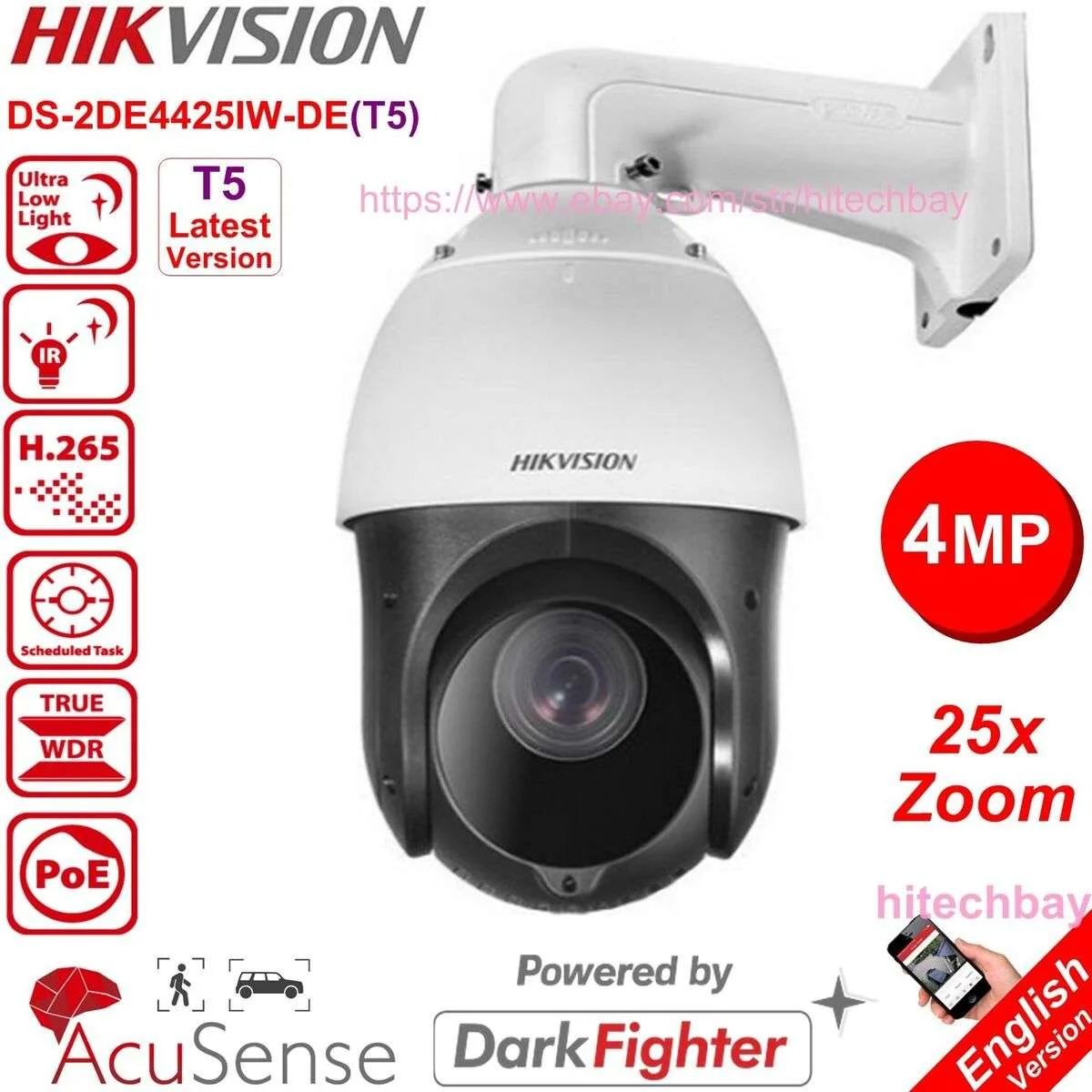 Hikvision DS-2DE4425IW-DE 4MP 4-inch IP Speed Dome Camera - Image 2