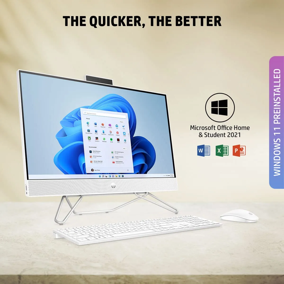 HP All-in-One 12Th Gen Windows 11, Intel Core i3-23.8 Inch(60.5 Cm) 8GB Ram/512GB SSD/Fhd, Micro-Edge, Anti-Glare Display/Wireless Keyboard & Mouse/Intel UHD Graphics/Win...