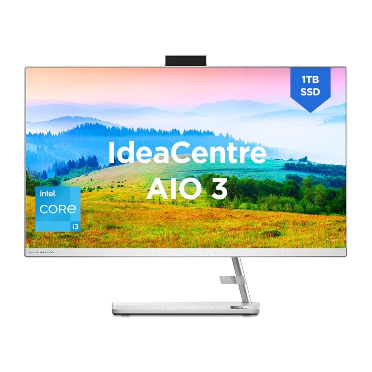 Lenovo IdeaCentre AIO 3 12th Gen Intel i3 27" FHD IPS 3-Side Edgeless All-in-One Desktop with Alexa Built-in (8GB/1TB SSD/Win11/MS Office 2021/5.0 Camera/Wireless Keyboard &...