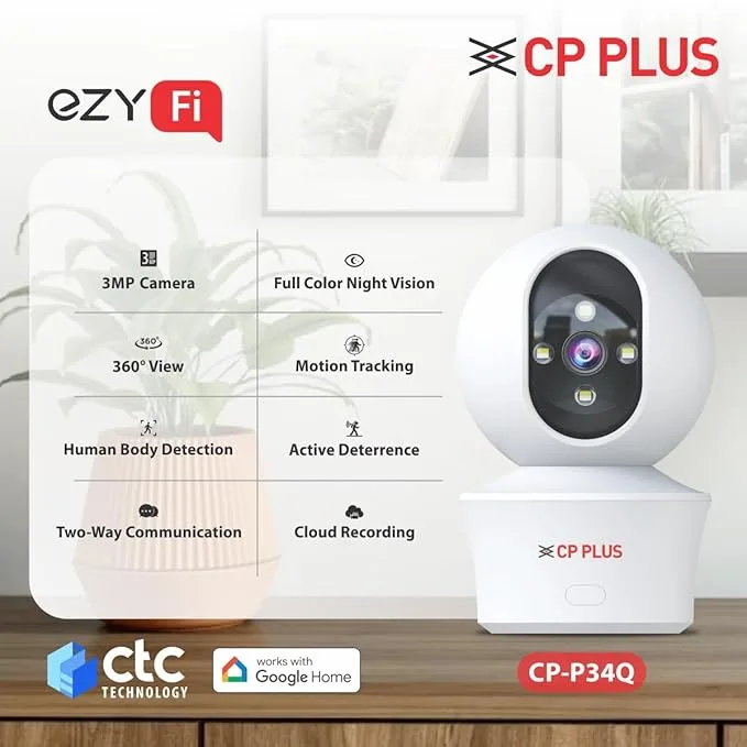 EZ-P34Q CP Plus Compact Home Monitoring Camera with SD Storage