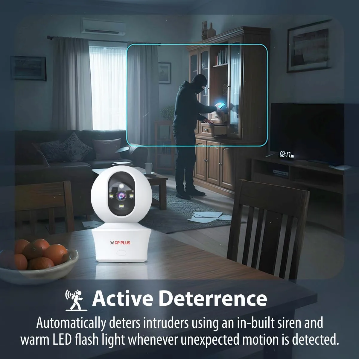 CP Plus 3MP Pan Tilt Indoor Camera with 342° Pan Coverage