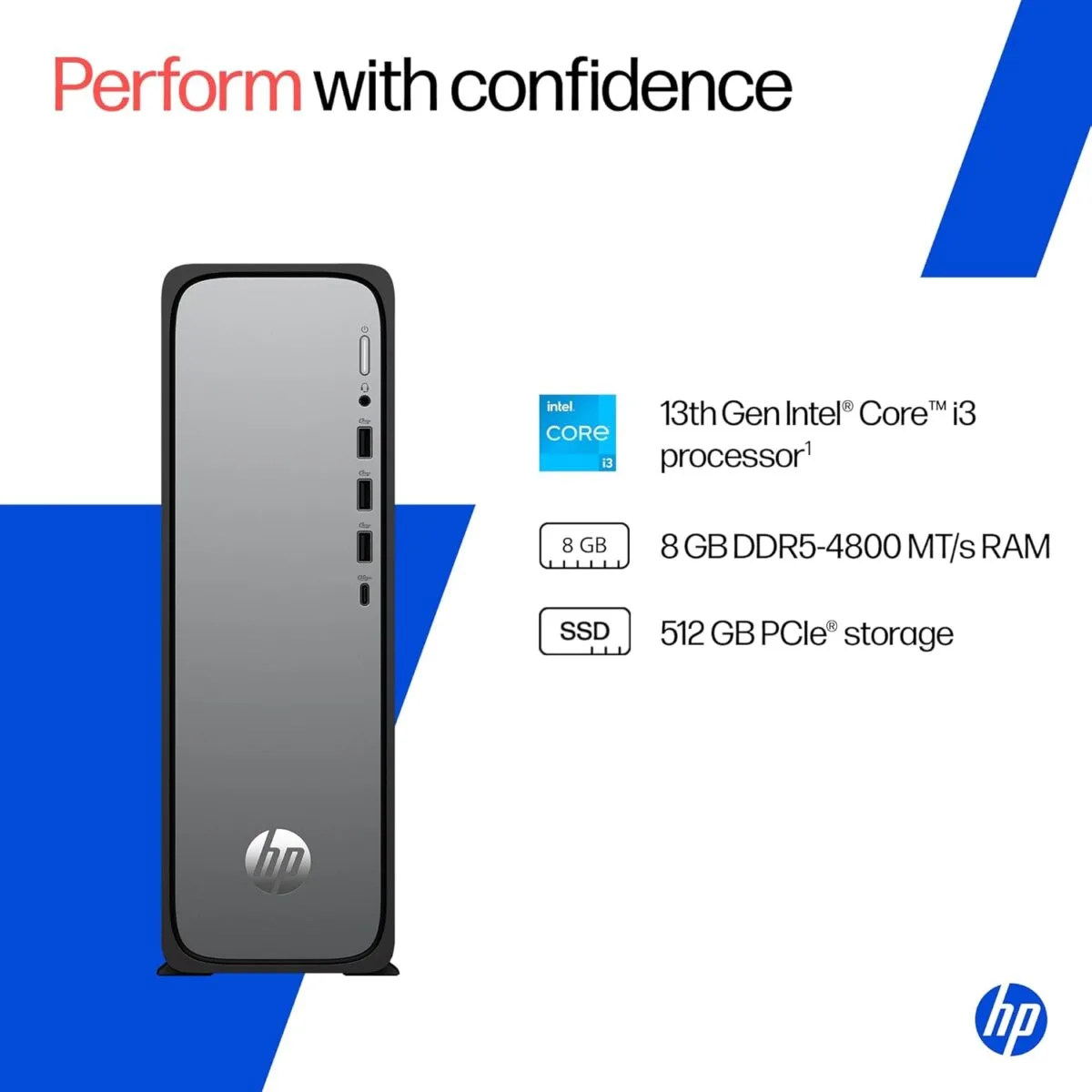 hp slims03-0111in i3 desktop side profile