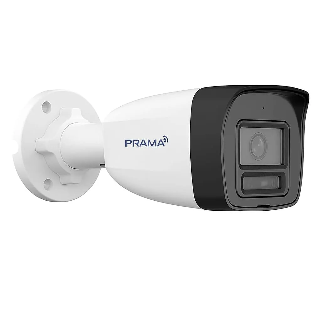 Security camera mounted on wall