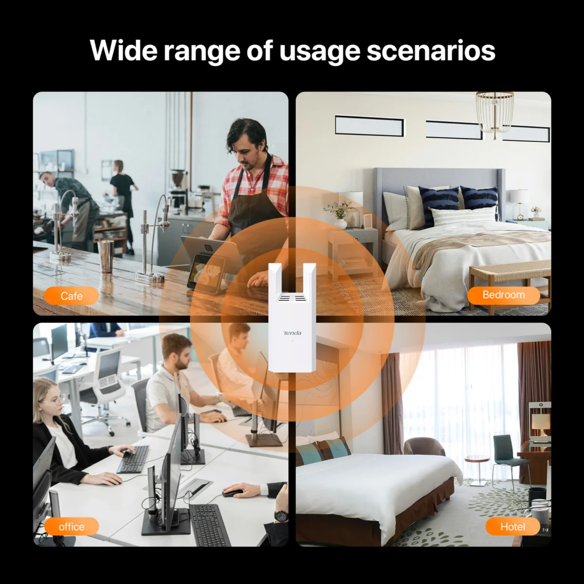 Tenda A10 N300 Wi-Fi Range Extender with Ethernet Port & Intelligent LED 3Yr - Image 2