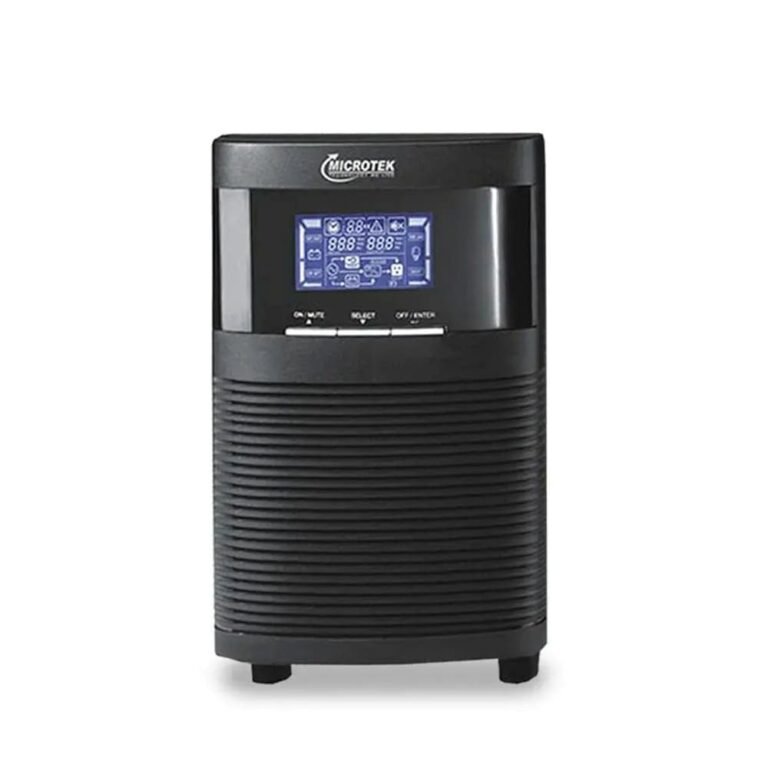 Microtek- Online UPS E2-1KVA 24V Pure Sinewave with in-Built Batteries (12V 9AHx2) Power Backup & Protection for Home Office, Desktop PC & Shops