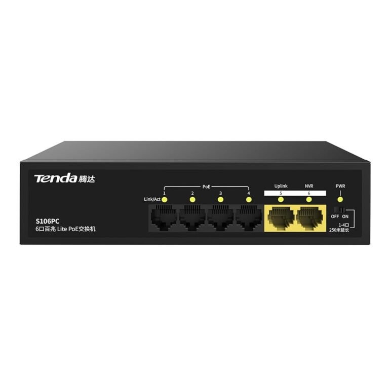 Tenda S106PC 6-Port 100M Lite PoE Switch with 4-Port PoE (Black)