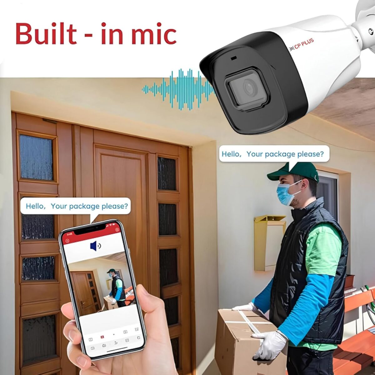 CP Plus 4MP IR Network Bullet Camera | Full HD 2688×1520 | 6 mm Lens | 60 m Night Vision | Built-in Mic | PoE & IP67 Weatherproof [CP-UNC-TA41L6C-D-Q]