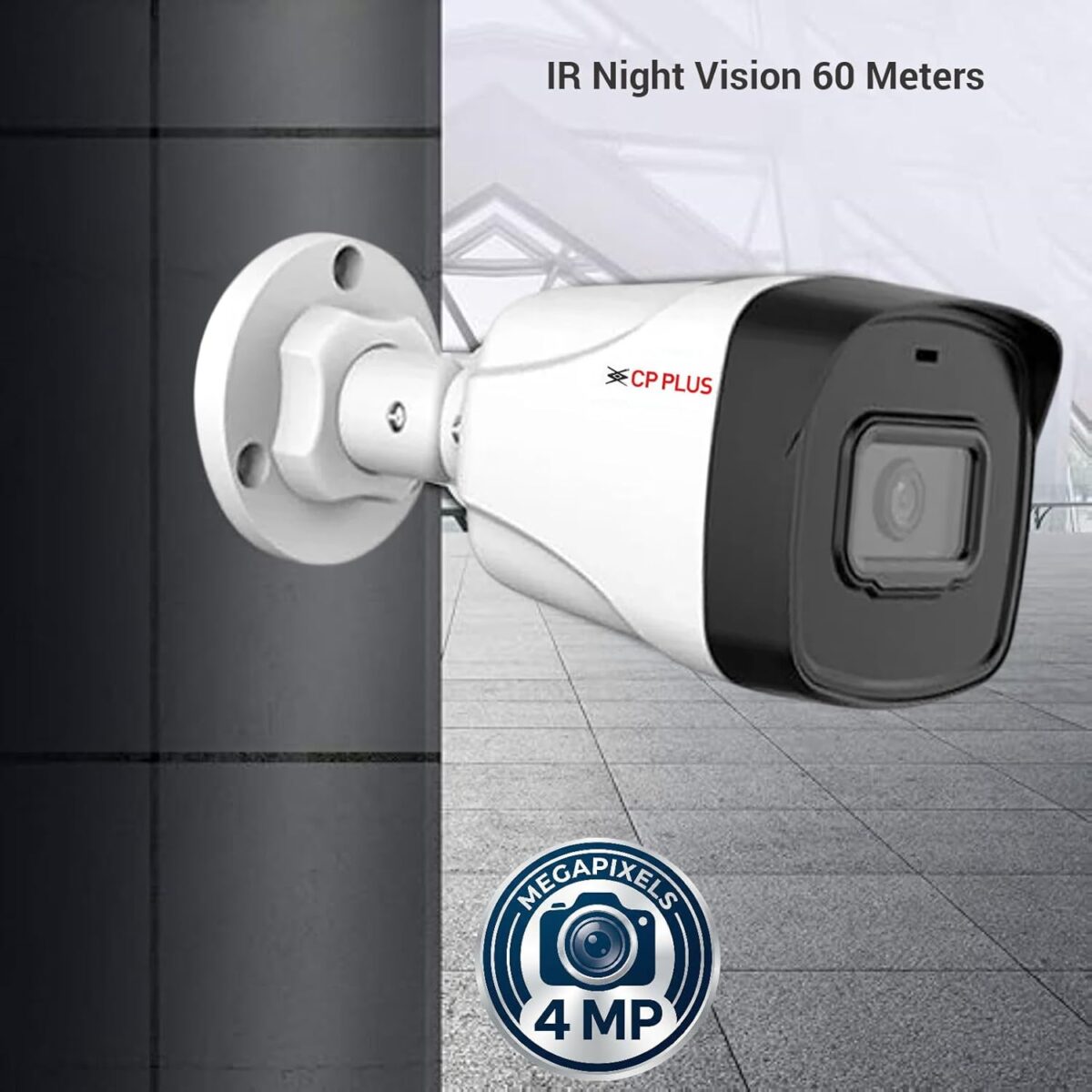CP Plus 4MP IR Network Bullet Camera | Full HD 2688×1520 | 6 mm Lens | 60 m Night Vision | Built-in Mic | PoE & IP67 Weatherproof [CP-UNC-TA41L6C-D-Q]
