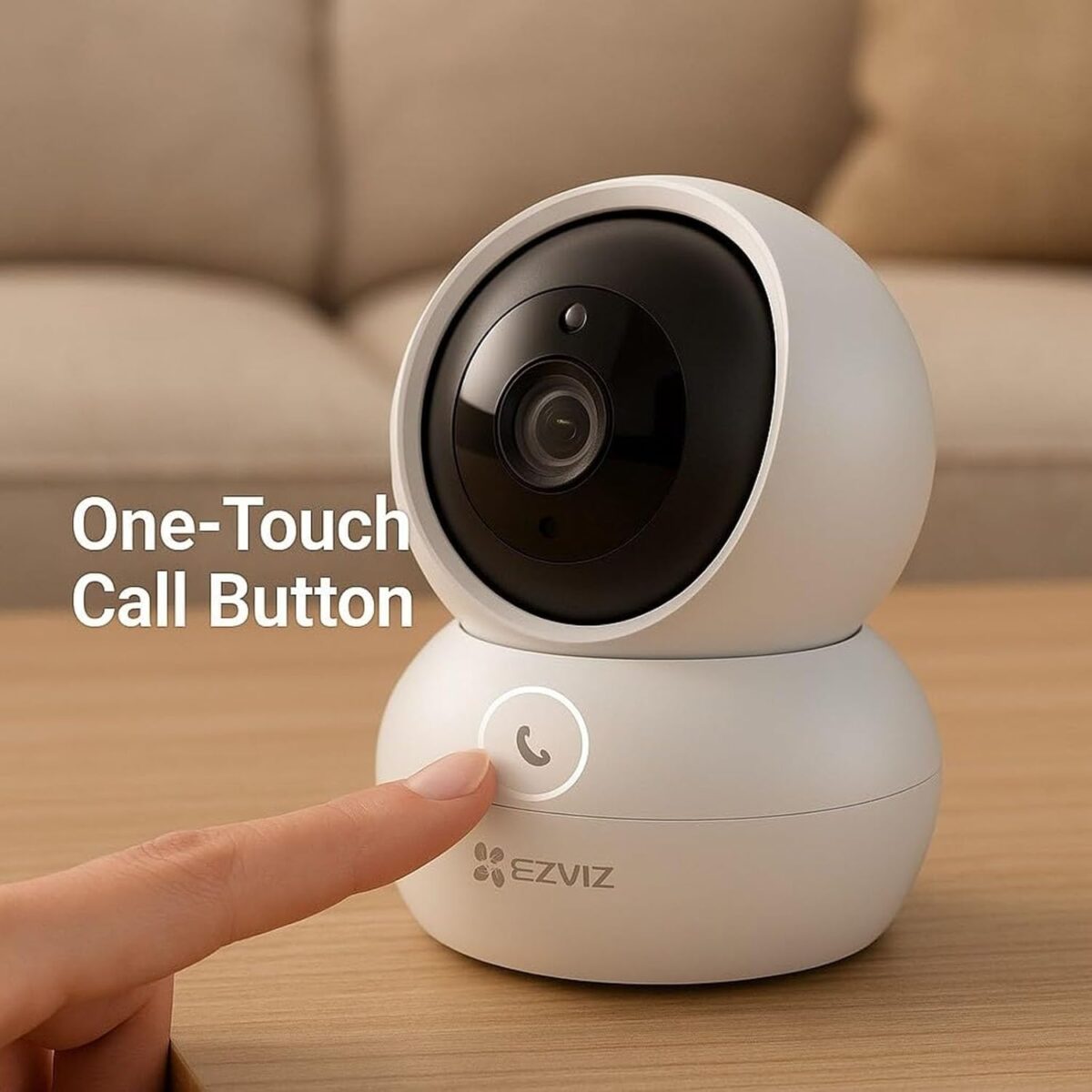 EZVIZ H6C Pro 1080p Wi-Fi Pan & Tilt Smart Camera | Full HD | Color Night Vision | Motion Tracking | Two-Way Talk | Two-Way Calling | Compatible with Alexa & Google