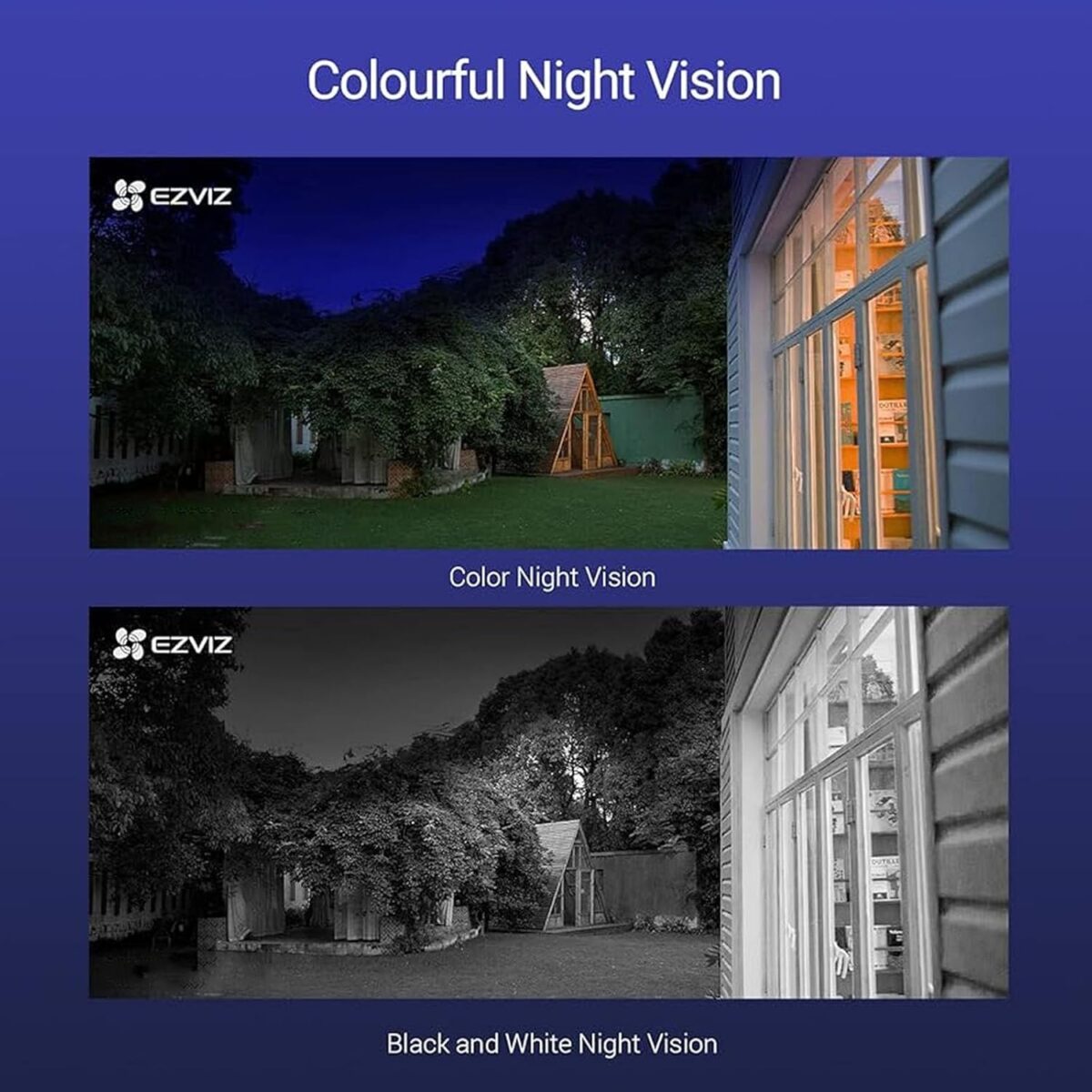 EZVIZ H6C Pro 1080p Wi-Fi Pan & Tilt Smart Camera | Full HD | Color Night Vision | Motion Tracking | Two-Way Talk | Two-Way Calling | Compatible with Alexa & Google