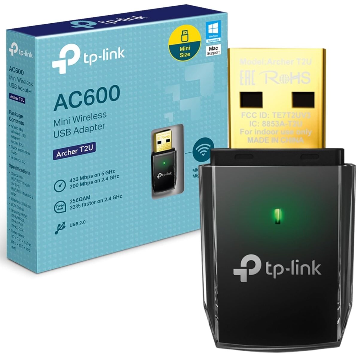 TP-Link AC1300 USB WiFi Adapter (Archer T3U) - 2.4G/5G Dual Band Mini Wireless Network Adapter for PC Desktop,MU-MIMO Wi-Fi Dongle,USB 3.0,Supports Windows 11,10, 8.1, 8, 7,...