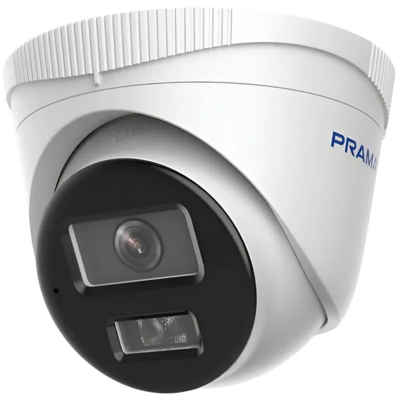 PRAMA PT-NC143D3-WNM(D2) 4MP Fixed Turret Network Camera with Smart Dual Light, Microphone & IP67 | Included PVC Stickers