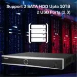 PRAMA PT-NRAS2A32-K2 32 Channel AIsense Network Video Recorder with H.265+ Compression, 2 SATA Interface Supporting HDD up to 10TB Per HDD, 4K HDMI, Upto 80 mbps Incoming...