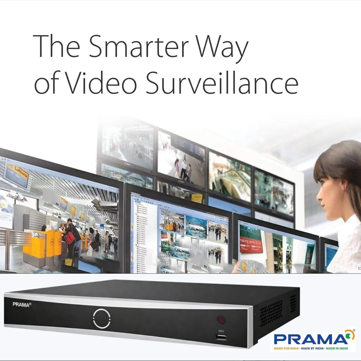PRAMA PT-NRAS2A32-K2 32 Channel AIsense Network Video Recorder with H.265+ Compression, 2 SATA Interface Supporting HDD up to 10TB Per HDD, 4K HDMI, Upto 80 mbps Incoming...