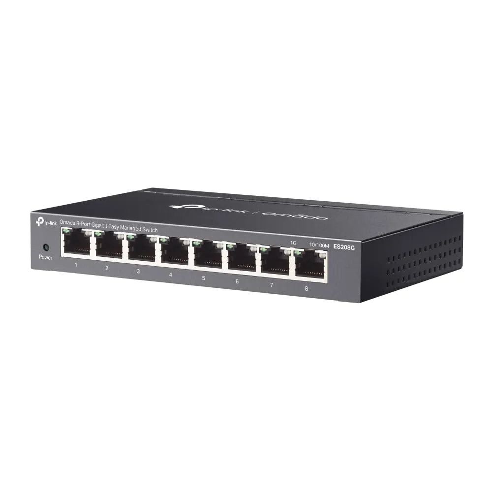 TP-Link ES208G 8 Port Gigabit Network Switch, Omada Ethernet Switch, Ethernet Splitter, Metal Case, Easy Cloud Managment, Silent operation, Energy Saving, Plug & Play,...