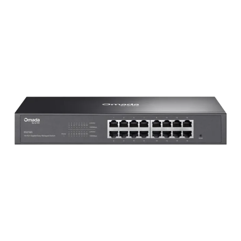 ES216G Easy Managed Gigabit Switch, 16 Port, Steel Casing, Rack Mountable 1U, Compatible Compatible with TP-Link