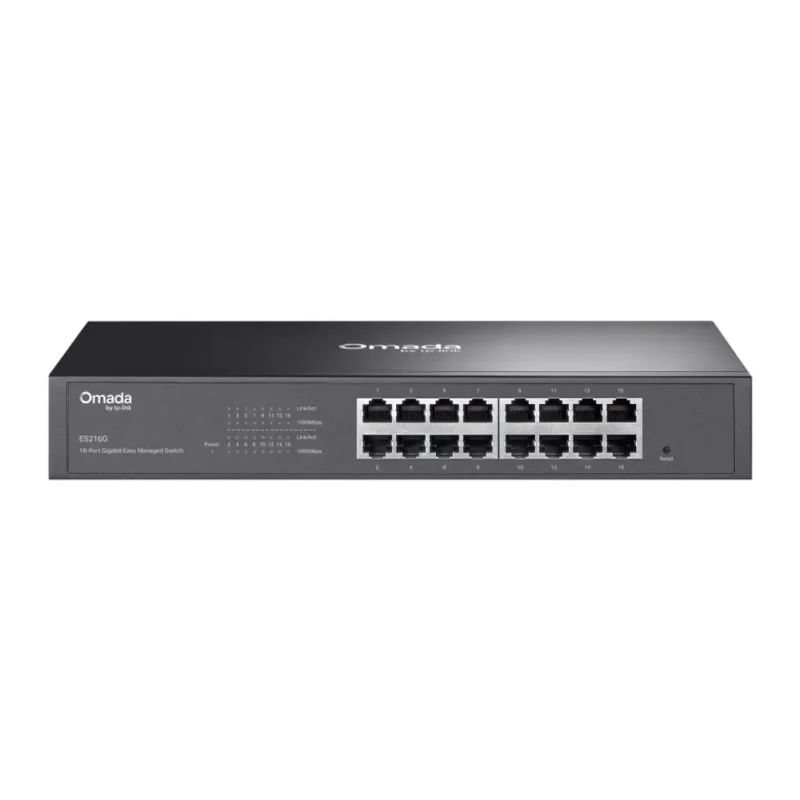 ES216G Easy Managed Gigabit Switch, 16 Port, Steel Casing, Rack Mountable 1U, Compatible Compatible with TP-Link