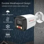 CP Plus 4MP Dual Light Bullet IP Camera | 2688×1520 Full HD | Warm Light + IR Night Vision 30m | Built-in Mic & Speaker | PoE | IP67 Outdoor CCTV Camera [CP-UNC-TA41L3B-D-LQ]