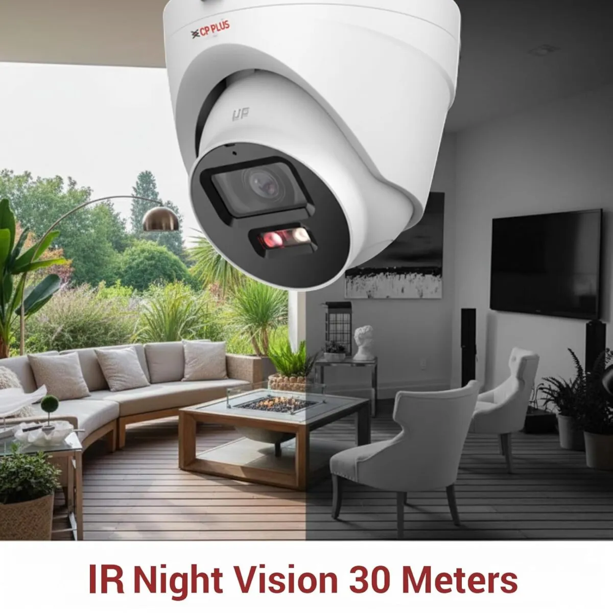 CP Plus 4MP Dual Light Dome Indoor IP Camera | Full HD 2688×1520 | Dual Light Night Vision (IR + Warm Light 30m) | Built-in Mic & Speaker | PoE, IP67 Weatherproof...