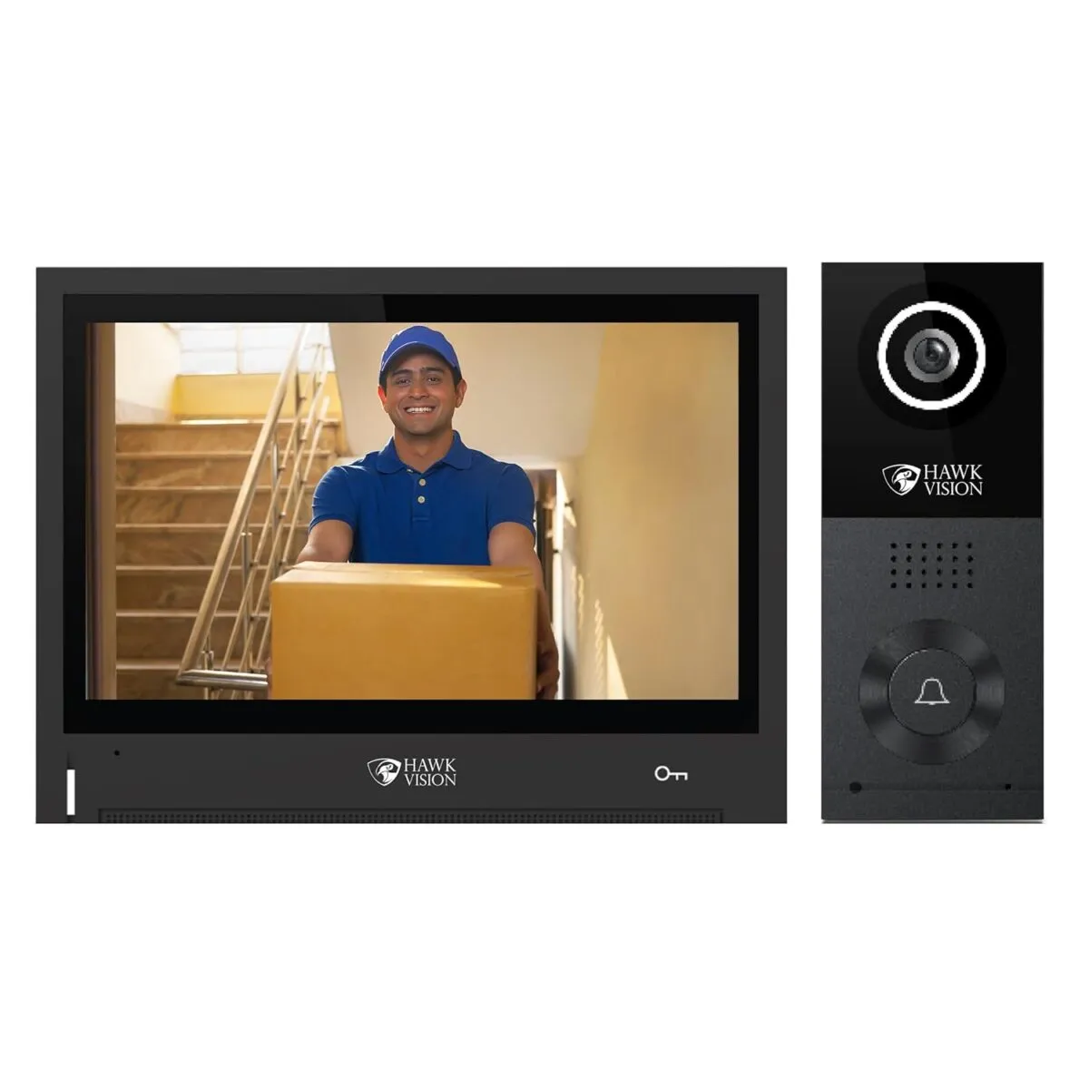 Hawk Vision Network Based Video Door Phone/Bell with 8" inch LCD Screen |Wired |Two-Way Intercom | Instant Phone Visitor Video Call | Night Vision, and Remote Access for... Hawk Vision Network Based Video Door Phone/Bell with 8" inch LCD Screen |Wired |Two-Way Intercom | Instant Phone Visitor Video Call | Night Vision, and Remote Access for...