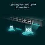 TP-Link TL-SG3428XMP , Jetstream 24 Port Gigabit Smart Managed L2+ PoE switch , 24 PoE+ Port @384W, 4 * 10GE SFP+ Slots , Omada SDN Integrated , IPv6 and Static Routing ,...