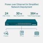 TP-Link TL-SG3428XMP , Jetstream 24 Port Gigabit Smart Managed L2+ PoE switch , 24 PoE+ Port @384W, 4 * 10GE SFP+ Slots , Omada SDN Integrated , IPv6 and Static Routing ,...