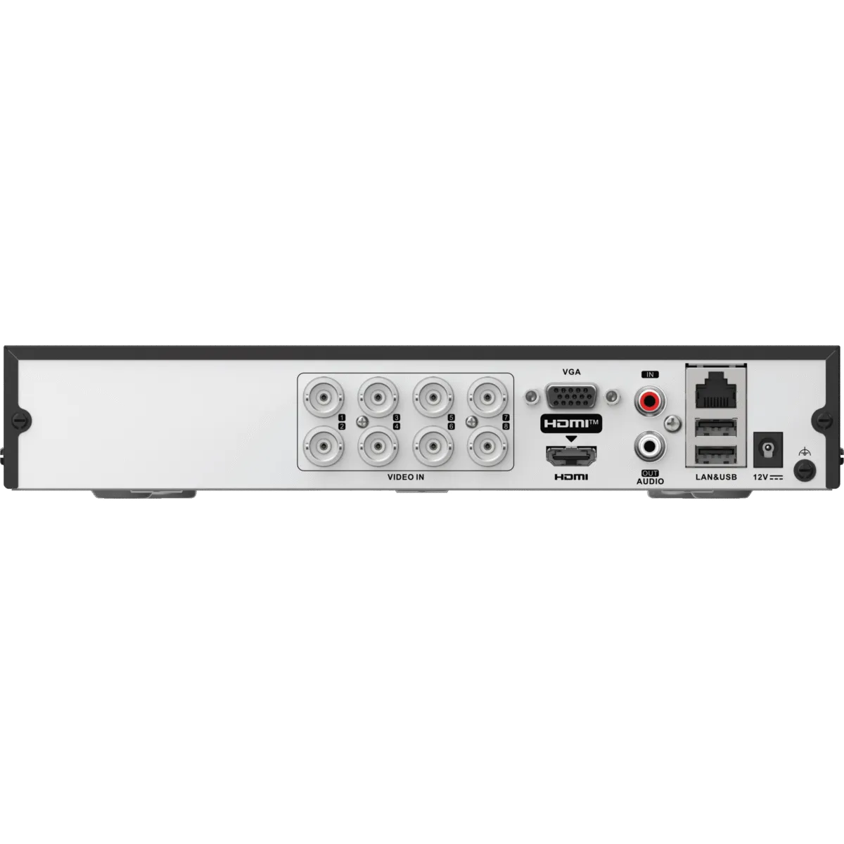 Hikvision iDS-7208HUHI-M1/T rear ports BNC and network interface