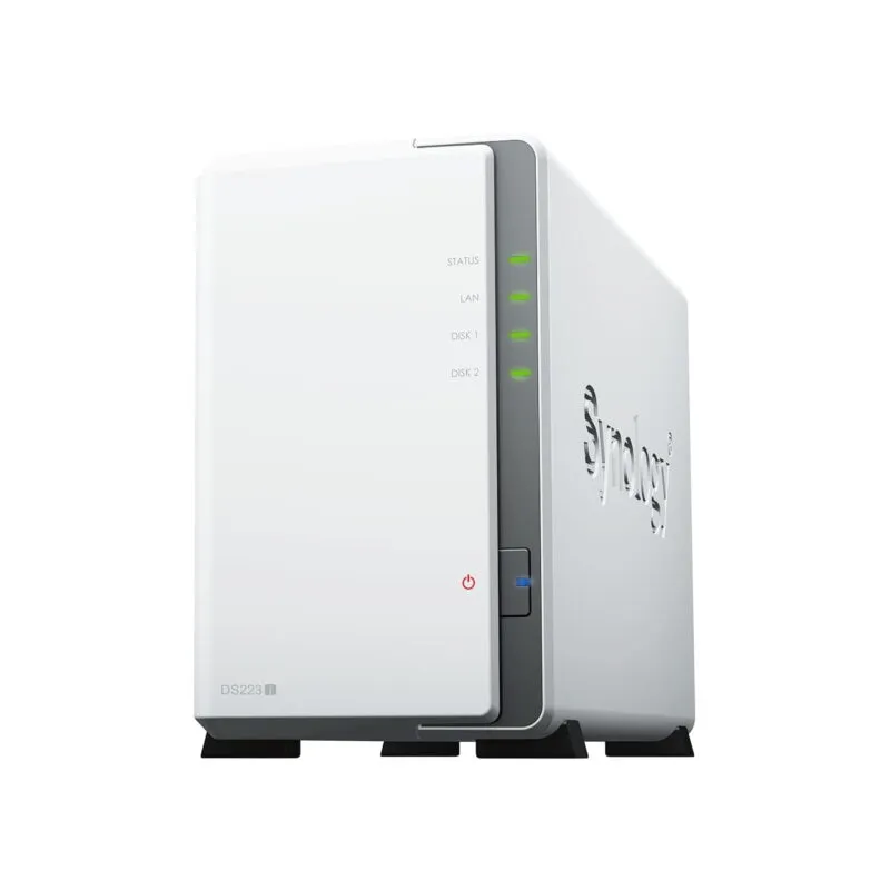 Synology DS223j 2-Bay Diskstation NAS (Realtek RTD1619B 4-Core 1.7 GHz 1GB DDR4 Ram 1xRJ-45 1GbE LAN-Port)