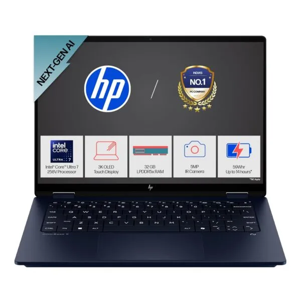 HP OmniBook X Flip 14-inch 3K OLED touchscreen laptop in blue India