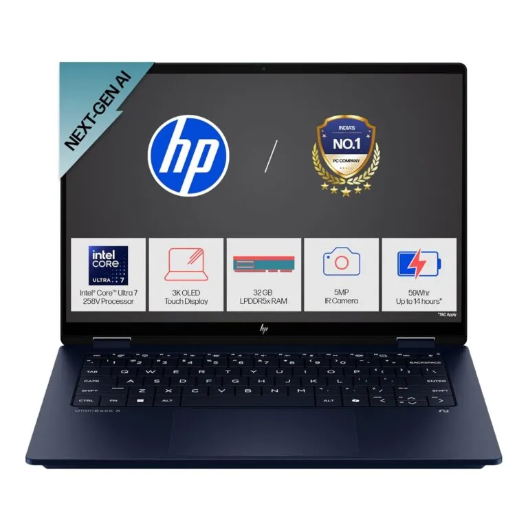 HP OmniBook X Flip 14-inch 3K OLED touchscreen laptop in blue India