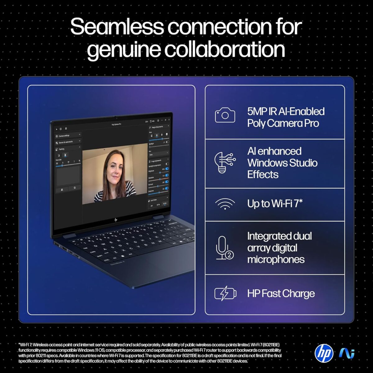 HP OmniBook X Flip Core Ultra 7 258V 32GB RAM 1TB SSD 14-inch 3K OLED Laptop - Image 8